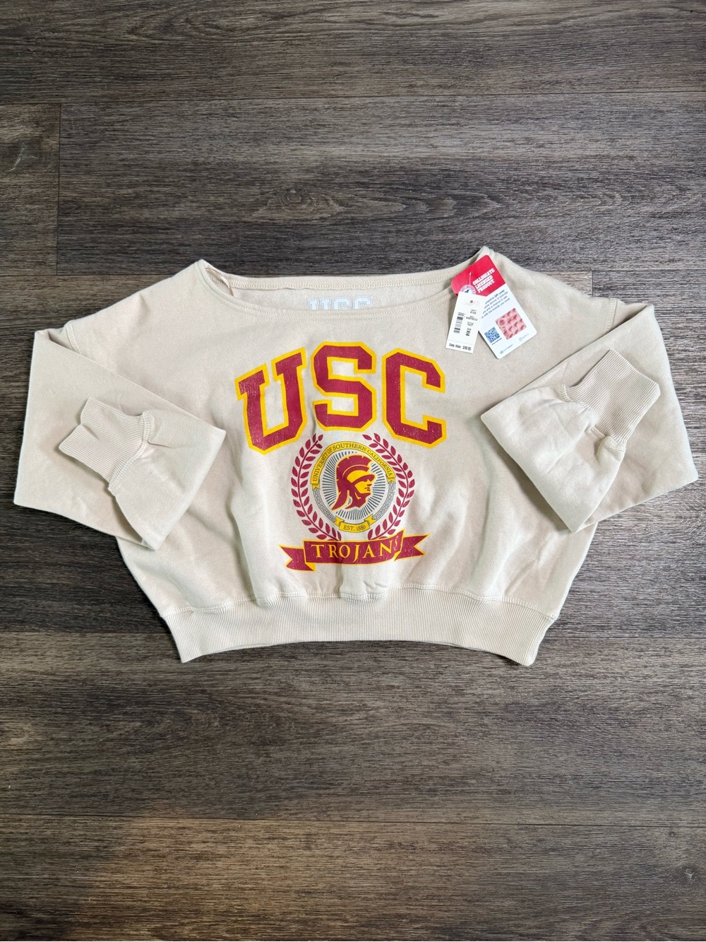 USC Trojans Cream Cropped Sweatshirt